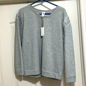 Vici grey sweatshirt with rhinestone detail size m